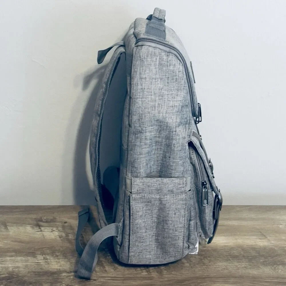 YALUNDISI Vintage Backpack Travel Laptop Backpack with usb Gray Greay NWOT - Picture 5 of 14